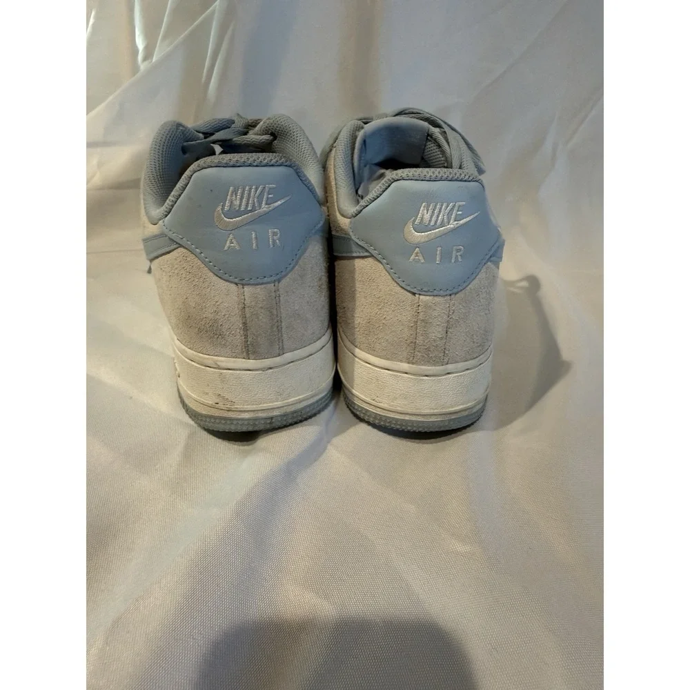 Nike Air Force 1‎ Low Gray Suede White Sneakers Men's Casual Shoes 11.5 Blue